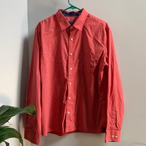 Van Heusen Never Tuck Button Up Shirt, Large Slim Fit (neck 16- 16.5)